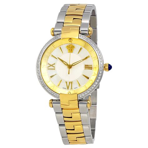 versace ladies v-icon silvertone watch automatic movement|Women's Designer and High.